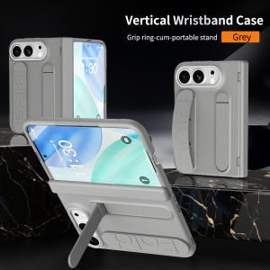 0930[Local Stock] Christmas Halloween Portable Silicone Palm Strap Wristband Hinge Phone Case For iPhone Ultra 18 Fold Hard PC Slim Cover With HD Screen Protector h261009