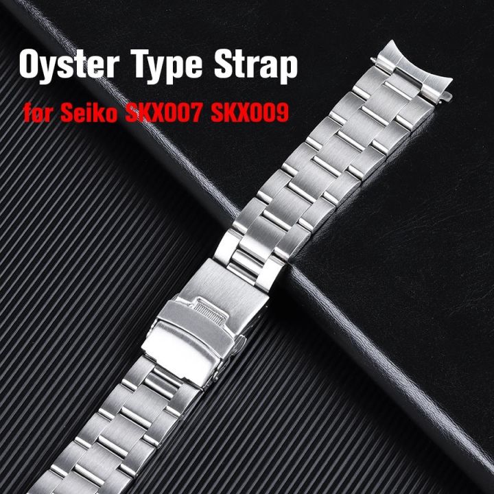 Solid Stainless Steel Oyster Bracelet for Seiko SKX007 SKX009