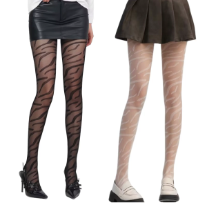 High Elastic Sheer Tights with Vintage Zebras Striped Patterned for Stylish Look Womens Thin Silk Pantyhose Stockings