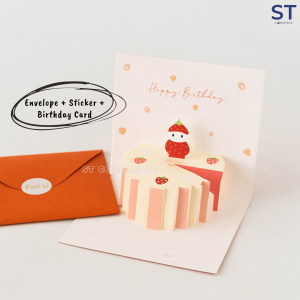 Premium 3D Birthday Card With Envelope Wish Card For Children Kad Ucapan