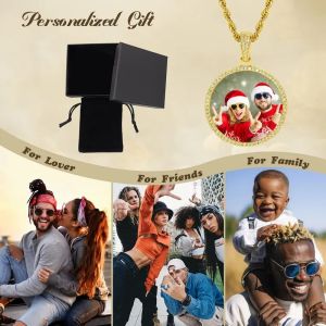 Free Customization Logo Personalized Custom Photo Circle Medal Pendant Hip Hop Jewelry Women Men Memory Picture Necklace Pendant for Women Men
