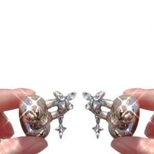 Shimmering Imitation Rhinestones Headphone Charms Removable Butterfly Ear Clip For Customizable Open Ear Accessories