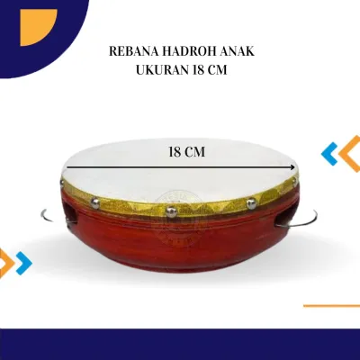 rebana hadroh ukuran 18 cm / rebana khosidah/ rebana laqsi/ rebana ibu ibu / alat rebana/ kotek