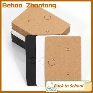 Behoo 50pcs Round Cardboard Earring Display Cards Blank Kraft Paper Jewelry Hanging Tags For Earring Ear Studs Selling Packaging