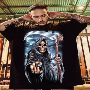 เสื้อไซส์ใหญ่ พิเศษ!!! เสื้อคนอ้วน เสื้อยืด เนื้อนุ่ม ใส่สบาย เสื้อคอตตอน ใหญ่สุด 65 นิ้ว เย็นสบาย เสื้อใหญ่มาก ลายยมฑูต