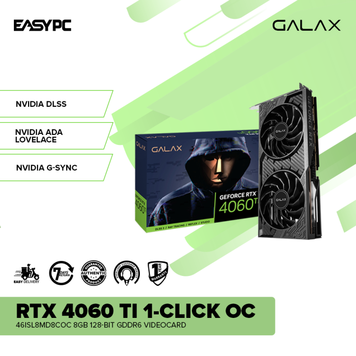 EasyPC | GALAX GeForce RTX 4060 Ti 1-Click OC 46ISL8MD8COC 8GB 128-Bit ...