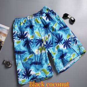 Ice Silk Shorts Versatile Quick Dried Straight Pants Sports Running Soft Breathable Half Pants Printed Thin Casual Beach Pants