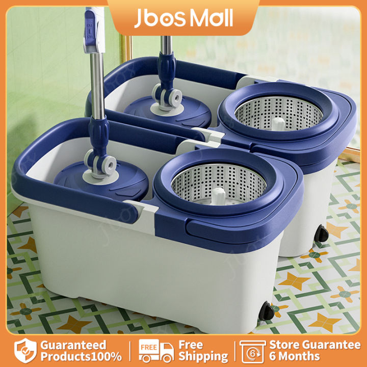 Mop With Spinner Metal Stainless steel bucket 360 Easy Rotating with