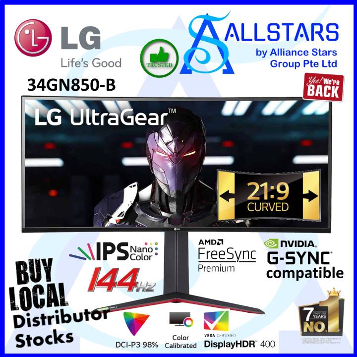 (ALLSTARS) LG 34GN850-B / LG 34GN850 UltraGear™ 34 Inch QHD Nano IPS ...