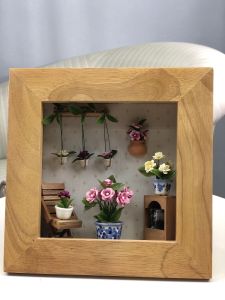 ของแต่งผนังบ้าน ของจิ๋วแต่งในกรอบไม้สไตล์วินเทจ