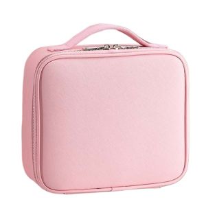 IVAOU Large Capacity Cosmetic Bag Suitcase Oxford Cloth Anti-Splash Water Portable Cosmetic Case Black Portable Handheld Makeup Bag Women