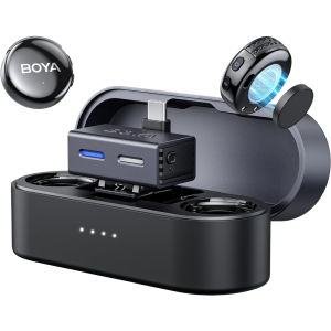 BOYA BOYALINK 3 AI-Powered Button Sized Wireless Lavalier Microphone with USB Type-C & 3.5MM TRS Cable 48kHz/24Bit Studio Sound Up to 984ft Range & 30H Battery for Vlog Interview and Live Broadcast | JG Superstore