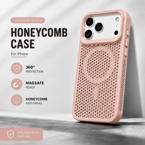 CASEKAKI HONEYCOMB Heat Cooling Matte Magnet Soft TPU Phone Case for IPhone 18 17 16 15 14 13 12 Pro Max Shockproof Case