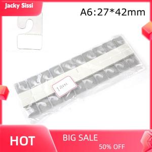 Jacky 100pcs PVC Slot Hole Adhesive Hang Tags Hook Merchandise Box Bag Hangers Display