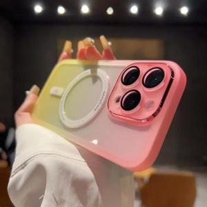 For MagSafe Magnetic Gradient Color Rainbow Case For iPhone 17 Air 16 Pro Max 15 14 Plus 13 12 Wireless Charging Discolour Cover