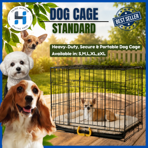 Dog Cage with poop tray 2XL (Heavy Duty) Collapsible cage (Galvanized)