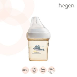 Hegen PCTO™ ขวดนม ขวดนมทรงเหลี่ยม ลายการ์ตูน ขวดนมPPSU จุกนมเบอร์ 1 Slow Flow สำหรับ 0-3 เดือน มีให้เลือก 4 ลาย - Feeding Bottle 5oz/150ml