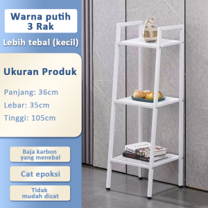 Rak Buku Besi 5 Tingkat Rack Metal Tempat Penyimpanan Serbaguna Rak Susun Besi Putih&Hitam Storage