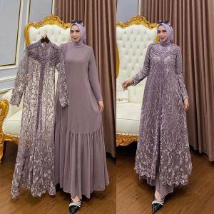 COD Zallia Dress Ceruty Babydoll apk Brokat Gamis Wanita Terbaru 2024 Viral Kekinian Dress Kondangan