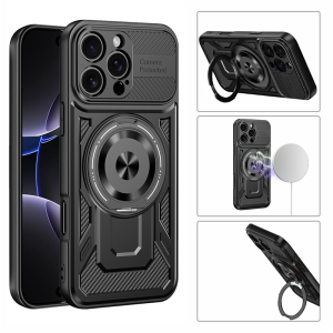 Armor For Magsafe Ring Case For iphone 17 Air 16e 15 14 13 12 11 iphone17 Pro Max Plus Wireless Charging Cover