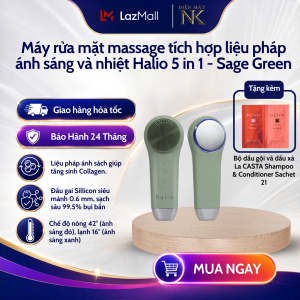 Máy Rửa Mặt Massage Tích Hợp Liệu Pháp Ánh Sáng và Nhiệt Halio Multi-task Cleansing & Massaging