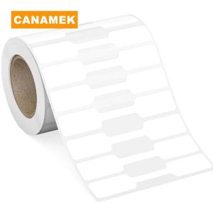 【CANAMEK】 500PCs Roll Price Stickers Jewelry Price Tags Self Adhesive White Blank Sticker Kraft Paper Ring Necklace Earring Price Label