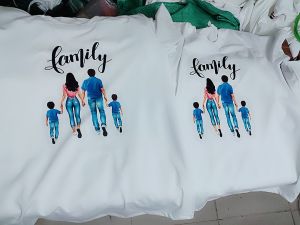 Áo thun gia đình mẫu 4 người (bố me 2 bé trai) chất cotton mềm mịn dày dặn có đủ size từ 6-90kg