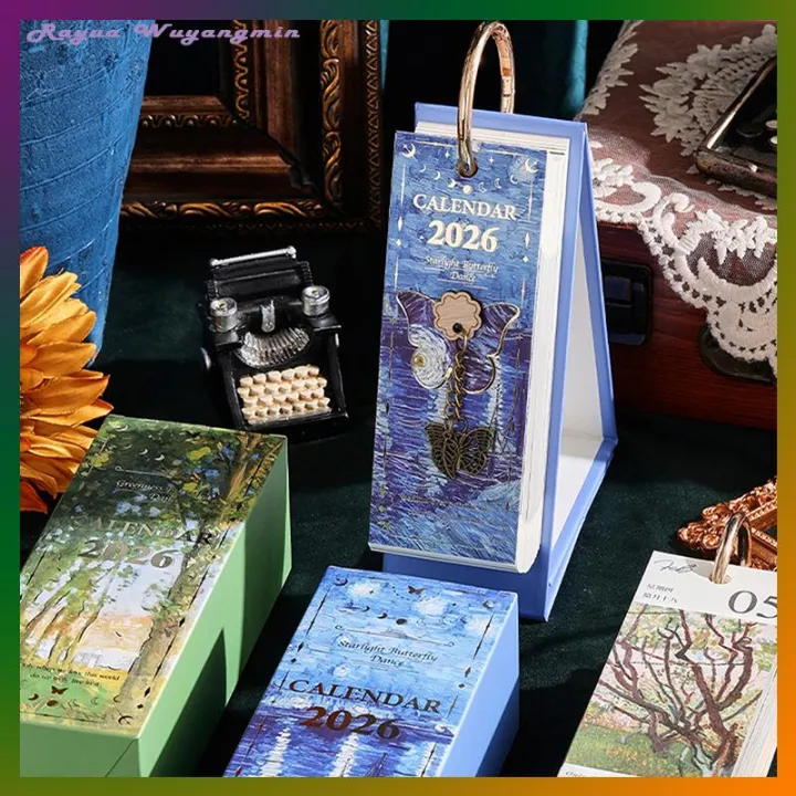 Rayua Bàn 2026 lịch Tranh sơn dầu cổ điển trích dẫn đầy cảm hứng trang ...