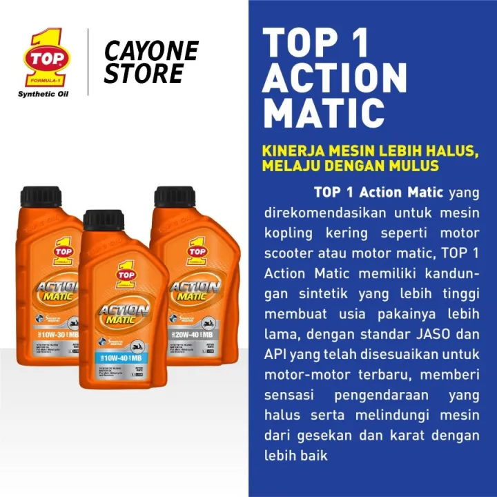 TOP%201%20TOP1%20Oli%20Motor%20ACTION%20MATIC%20Synthetic%20SAE%2010W-40%20JASO%20MB%20800%20mL%20-%20Image%203