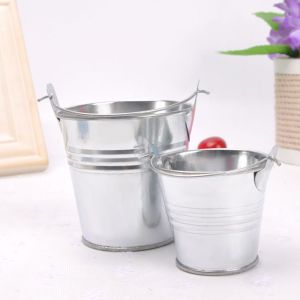 MIIQNUS Đồng quê Chậu hoa sắt Nghệ thuật sắt Thiếc Xô nước bằng thiếc Đồ trang trí Xô tưới nước Mini Mô hình thùng hoa Cắm hoa