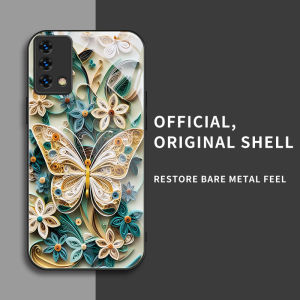 สำหรับ Oppo Reno6 Lite&Oppo F19 4G&Oppo F19S เคสศัพท์กันตก ลายดอกไม้ผีเสื้อ บุคลิกภาพทันสมัย