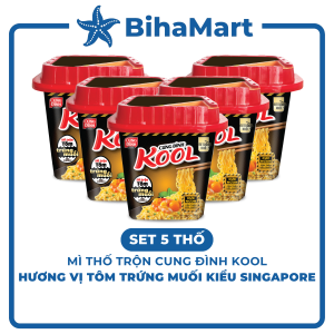 [SET 5 THỐ] - AFOTECH - Mì thố trộn Cung Đình Kool hương vị Tôm trứng muối Mì trộn trứng muối Cung Đình Kool (90g/thố)