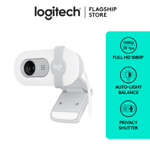 Logitech Brio 100 Webcam Full HD Built in Mic Auto-Light Balance Privacy Shutter