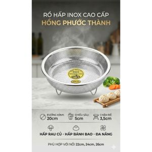 Rổ Hấp Inox 304 không quai Siêu Bền Hàng Loại 1 Hồng Phước Thành đường kính size 202326cm