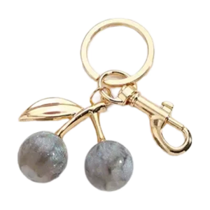 Lấp lánh anh đào Phụ kiện túi thời trang Keychain hợp kim nhựa kết cấu Cherry keyrings hoàn hảo cho bữa tiệc và trang phục giản dị