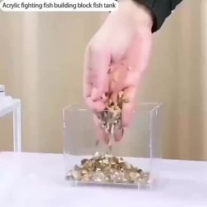 Mini Aquarium Block Tank Betta Guppy Fish Tank Building Block