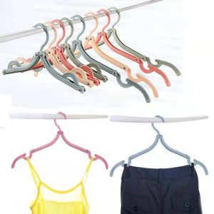 6pcs Foldable Magic Clothes Drying Rack Compact Cloth Hanger Convenient Plastic Foldable Travel