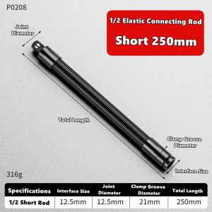 Wrench Flexible Sleeve Elastic Extension Bar Hose Adapter Ratchet Wrench Electric Wrench Elastic Adapter Universal Soft Shaft Fast Ratchet Wrench Hand Spring Extension Rod Relay Rod Sleeve ExtensionRod