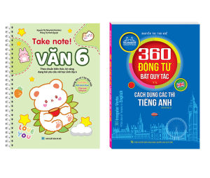 sách - COMBO 2C TAKE NOTE! Văn 6 (CÓ lò xo) và 360 động từ bất quy tắc (bản màu)