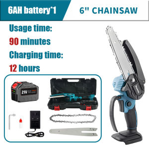 MOTIS Cordless 6-in Chainsaw Hand Portable Cutter for Tree Trimming Pruning Wood Cutting