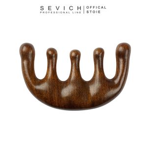 SEVICH Sandalwood Massage Comb Head Meridian Massage Comb Scalp Scraping Dredging Wood Comb