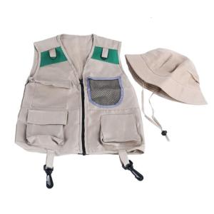Outdoor Explorer Kit Cargo Vest and Hat SetBackyard Nature AdventuresWashable for Boys Girls Halloween Dress Up Kit