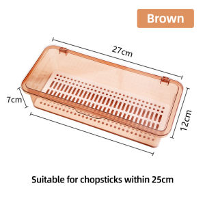 Byshow Kitchen Cutlery Drainer Box holder with Flip Lid Dustproof Transparent Storage for Chopsticks Spoons Forks organizer rack Container Ventilated Quick Drying