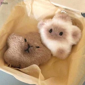 1PC Capybara Plush Doll Star Squeak Toy Cartoon Star Keychain Pendant Soft Stuffed Doll Backpack Car Bag Key Ring Decor Kid Gift