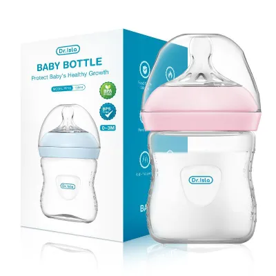 Dr.Isla Botol Susu Bayi Leher Lebar Asli Bayi Baru Lahir Botol Penyusuan Susu PP15 (11oz/8oz/5oz)