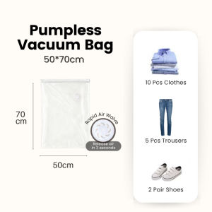 Mixshop Premium Pumpless Travel Vacuum Bag | Luggage Compression Storage Organizer