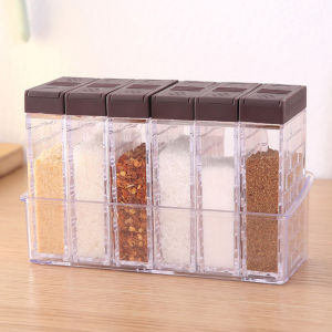 Two Way Spice Jar Seasoning Jar Spice Bottle Set Seasoning Storage Bottle Spice Bottle Seasoning Box Set (6 in 1)