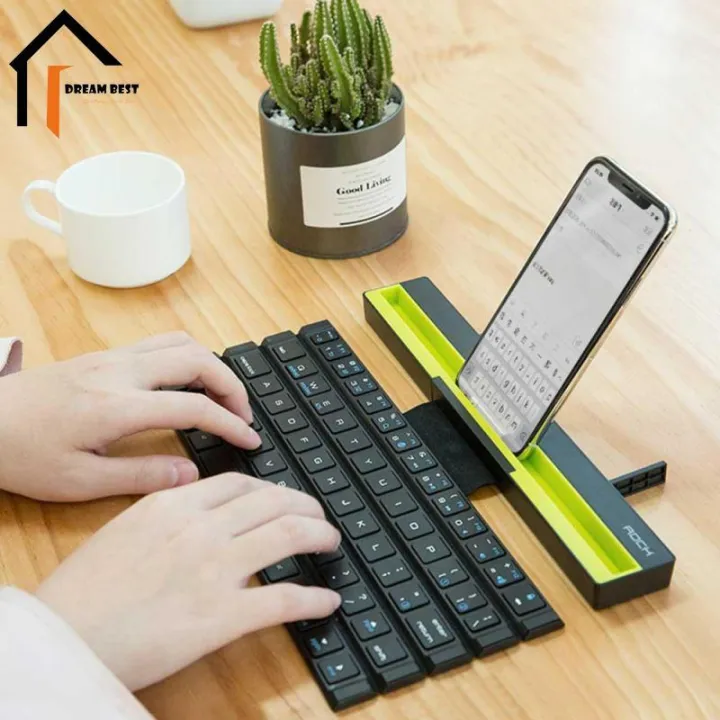 Dream Best Foldable Bluetooth Keyboard,Portable Folding Wireless Keyboard with Stand,Rollable Bluetooth Keyboard Ultra-Slim for IPad, IPhone, Tablets, Android