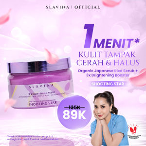 SLAVINA Body Scrub Shooting Stars by Nagita Slavina – Lulur Badan Whitening Body Scrub Pemutih dan Mencerahkan Kulit Dengan 100% Organic Rice Actosome Whitenol Ferulic Acid Licorice Extract