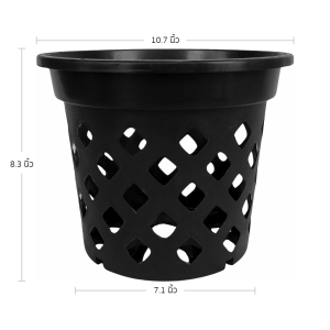 กระถาง กระถางกล้วยไม้ กระถางแขวน กลมสูง 11 นิ้ว สีดำ 10ใบ ชิ้น อัน